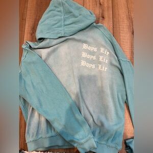 Boys Lie Light Teal Crewneck Sweatshirt with Angel Label